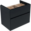 Aquanet Тумба с раковиной Бруклин 70 подвесная черная матовая