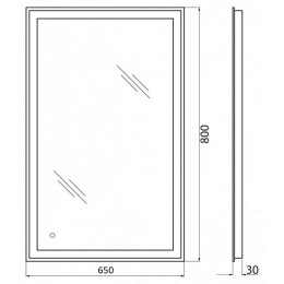 BelBagno Зеркало SPC-GRT-650-800-LED-TCH