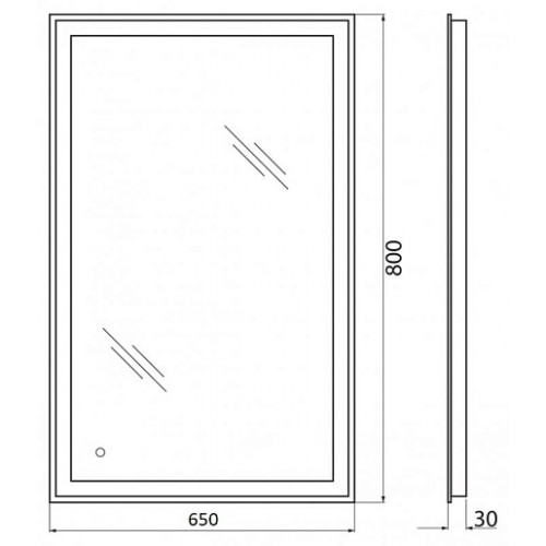 BelBagno Зеркало SPC-GRT-650-800-LED-TCH