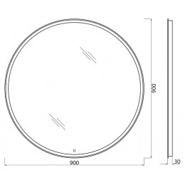 BelBagno Зеркало SPC-RNG-900-LED-TCH-WARM