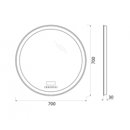 BelBagno Зеркало SPC-RNG-700-LED-TCH-RAD