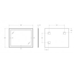 BelBagno Зеркало SPC-KRAFT-1000-800-SENS-NERO
