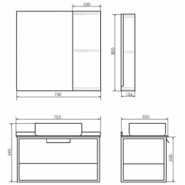 Comforty Зеркальный шкаф Кельн 75 дуб темный