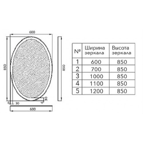 Aquanet Зеркало Комо 7085 LED