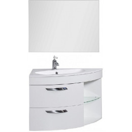 De Aqua Мебель для ванной Трио Люкс 90 L, зеркало Алюминиум