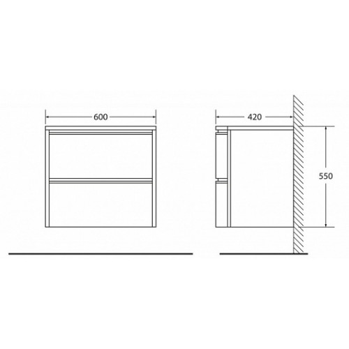 BelBagno Тумба с раковиной PROSPERO BB600DVC-PAT/MO Menta Opaco