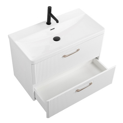 BelBagno Тумба с раковиной Due 80 подвесная Bianco Lucido