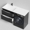 Водолей Тумба под раковину над стиральной машиной Смайл 68 L подвесная черная