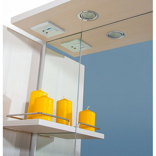 Бриклаер Зеркальный шкаф Бали 90 R светлая лиственница