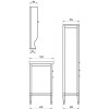 ASB-Woodline Мебель для ванной Гранда 85, белый (патина серебро), массив ясеня