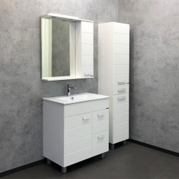 Comforty Зеркальный шкаф Модена 75 R белый матовый
