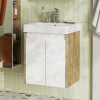 Акватон Тумба с раковиной Сканди Doors 45 белая/дуб рустикальный