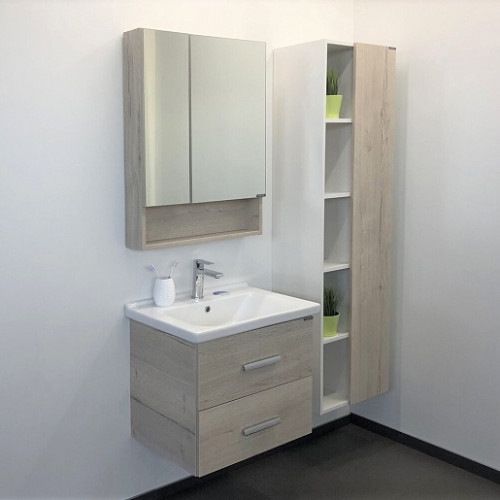 Comforty Зеркальный шкаф Парма 60 дуб дымчатый