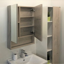 Comforty Зеркальный шкаф Парма 60 дуб дымчатый