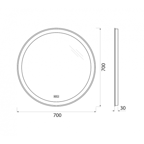 BelBagno Зеркало SPC-RNG-700-LED-TCH-PHONE