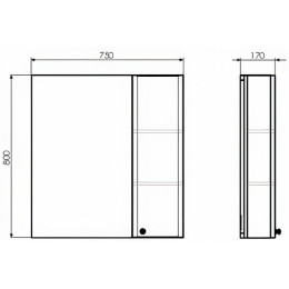 Comforty Зеркальный шкаф Амстердам 75 белый