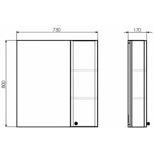Comforty Зеркальный шкаф Амстердам 75 белый