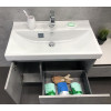 Comforty Мебель для ванной Осло 80 с зеркалом подвесная бетон светлый