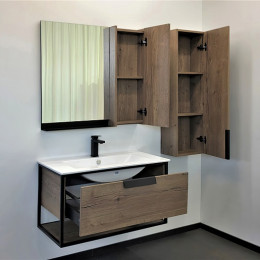 Comforty Мебель для ванной Бонн 90 (Quadro) подвесная дуб темный