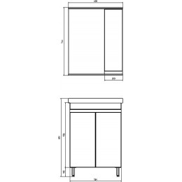 ASB-Mebel Мебель для ванной Марко 60 2.0 белая/дуб золотой