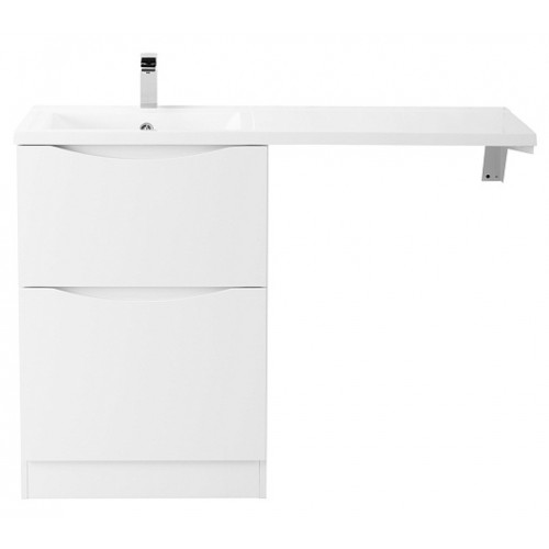 BelBagno Тумба с раковиной Lavanderia 58 напольная Bianco Lucido под стиральную машину левосторонняя