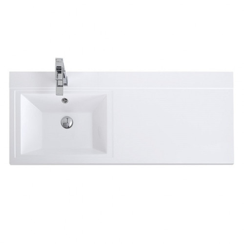 BelBagno Тумба с раковиной Lavanderia 58 напольная Bianco Lucido под стиральную машину левосторонняя