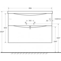 BelBagno Тумба с раковиной Marino-H60 90 подвесная Rovere Moro