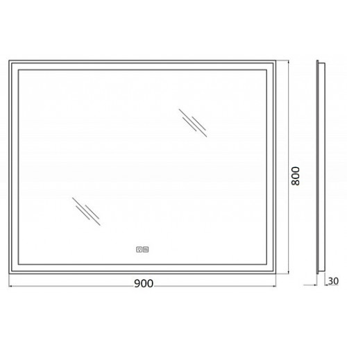 BelBagno Зеркало SPC-GRT-900-800-LED-TCH-WARM