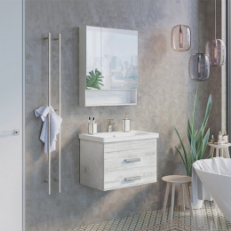 Comforty Мебель для ванной Никосия 70П подвесная дуб белый
