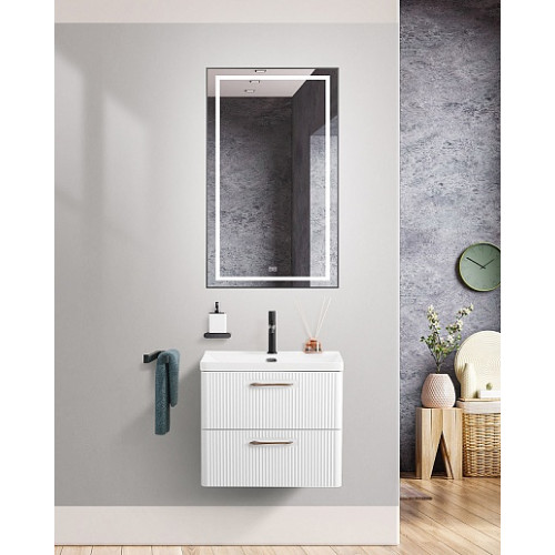 BelBagno Тумба с раковиной Due 50 подвесная Белый металлик