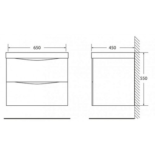 BelBagno Тумба с раковиной MARINO 650 Rovere Grigio