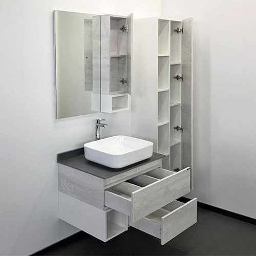 Comforty Тумба с раковиной Прага 75 T-Y9378 подвесная дуб белый