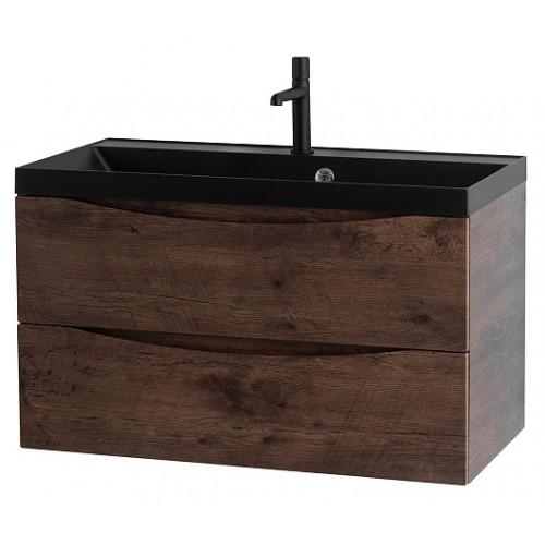 BelBagno Тумба с раковиной Marino 80 подвесная Rovere Moro с раковиной 80/45 AST-NERO