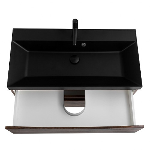 BelBagno Тумба с раковиной Marino 80 подвесная Rovere Moro с раковиной 80/45 AST-NERO