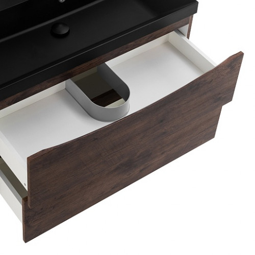 BelBagno Тумба с раковиной Marino 80 подвесная Rovere Moro с раковиной 80/45 AST-NERO