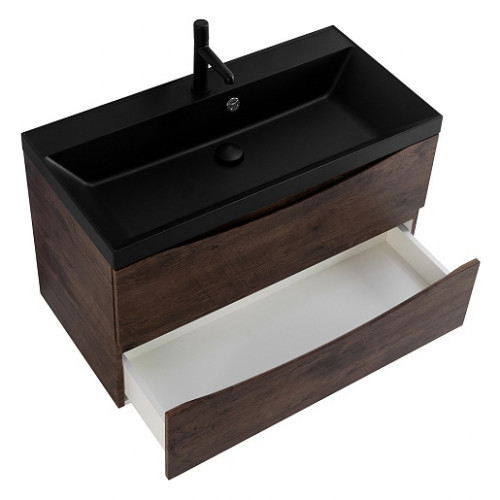 BelBagno Тумба с раковиной Marino 80 подвесная Rovere Moro с раковиной 80/45 AST-NERO