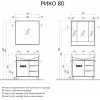 Акватон Тумба под раковину Рико 80 белая, ясень фабрик