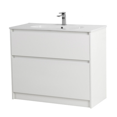 BelBagno Мебель для ванной Kraft 100 напольная Bianco Opaco с раковиной LOV-1000-LVB