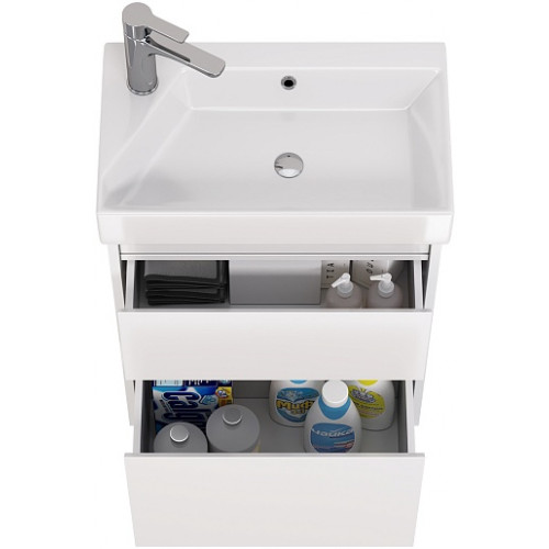 Dreja Тумба с раковиной Slim 55 подвесная белая