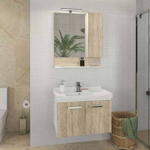 Comforty Зеркальный шкаф Рига 70 R дуб сонома