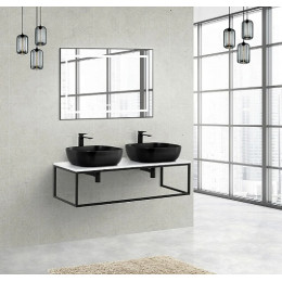 BelBagno Консоль с раковиной Etna-Kraft 140 чёрная матовая столешница EK-140-2-BL
