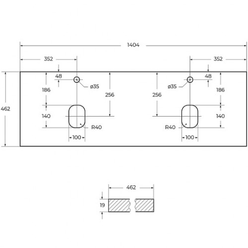 BelBagno Консоль с раковиной Etna-Kraft 140 чёрная матовая столешница EK-140-2-BL