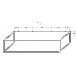 BelBagno Консоль с раковиной Etna-Kraft 140 чёрная матовая столешница EK-140-2-BL