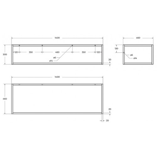 BelBagno Консоль с раковиной Etna-Kraft 140 чёрная матовая столешница EK-140-2-BL