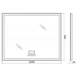 BelBagno Зеркало SPC-GRT-1200-800-LED-TCH-RAD