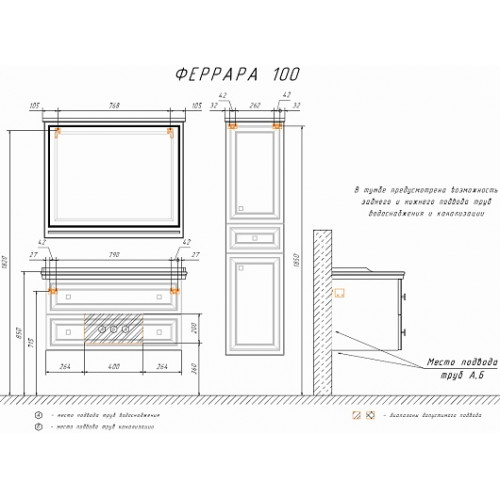 Comforty Зеркало Феррара 100 белое