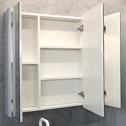 Comforty Зеркальный шкаф Сорренто 90 светло-серое матовое