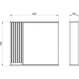ASB-Mebel Зеркальный шкаф Мирано 85 R слоновая кость