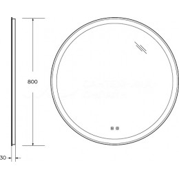 BelBagno Зеркало SPC-RNG-800-LED-TCH-SND