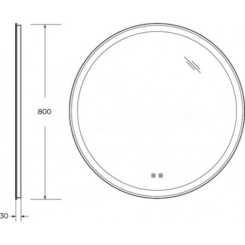 BelBagno Зеркало SPC-RNG-800-LED-TCH-SND